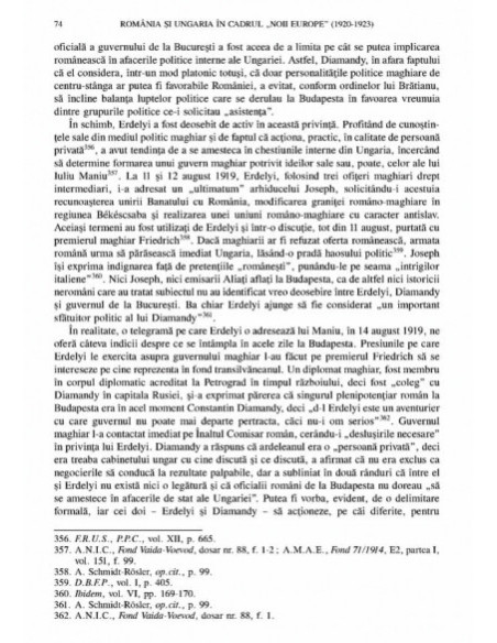 România și Ungaria în cadrul „Noii Europe” (1920-1923)