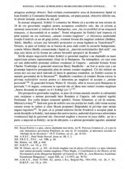 România și Ungaria în cadrul „Noii Europe” (1920-1923)