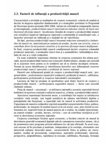 Productivitatea, indicator de...