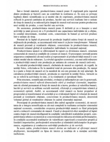 Productivitatea, indicator de...