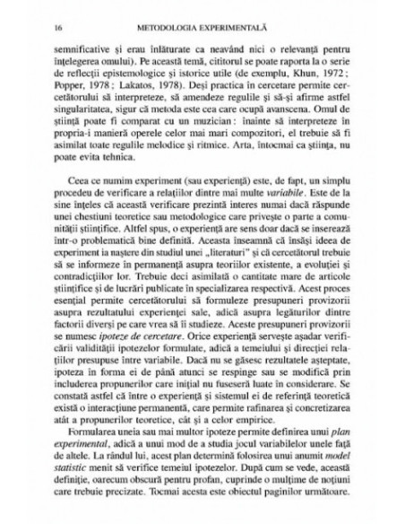 Metodele și statisticile experimentale în știintele umane
