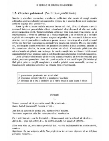 Limba italiană. Corespondență comercială