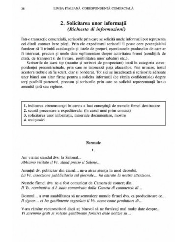 Limba italiană. Corespondență comercială