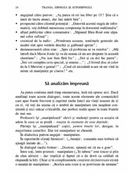 Transa, hipnoza şi autohipnoza