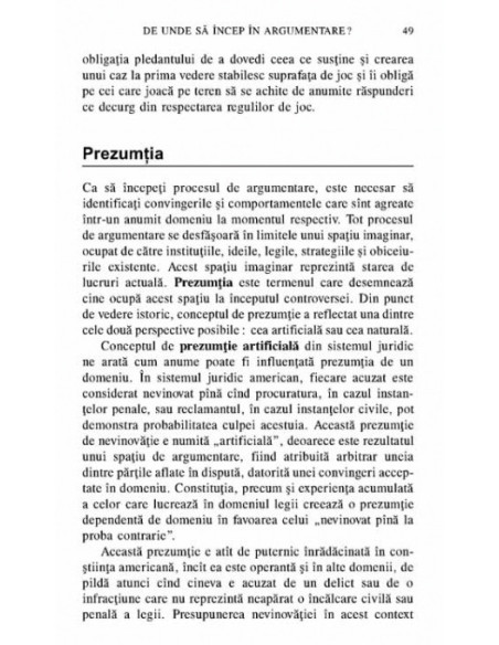 O introducere în arta argumentării. Pledarea şi respingerea argumentelor