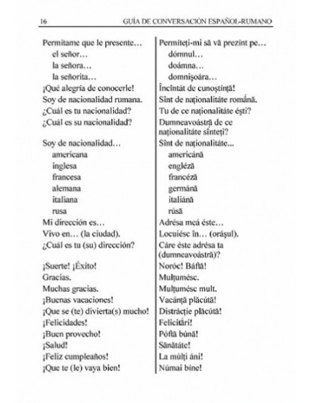 Ghid de conversație spaniol-român