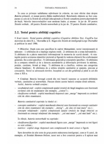 Testarea psihologică. Inteligență și...