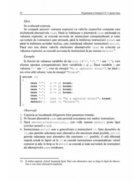 Programarea în limbajul C/C++ pentru liceu