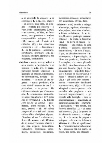 Dicționarul principalelor verbe italiene și construcțiile lor specifice