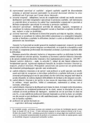 Sinteze de psihopedagogie specială