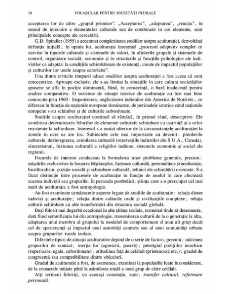 Vocabular pentru societăţi plurale / A pluralis tarsadalmak szotara