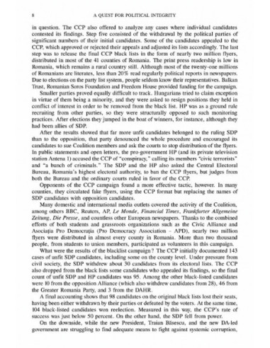 A Quest for Political Integrity