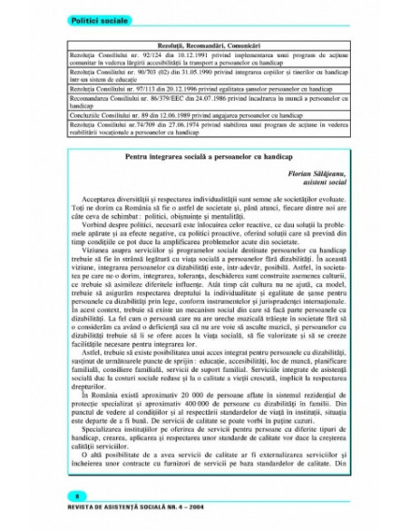 Revista de Asistență Socială. Nr. 4/2004