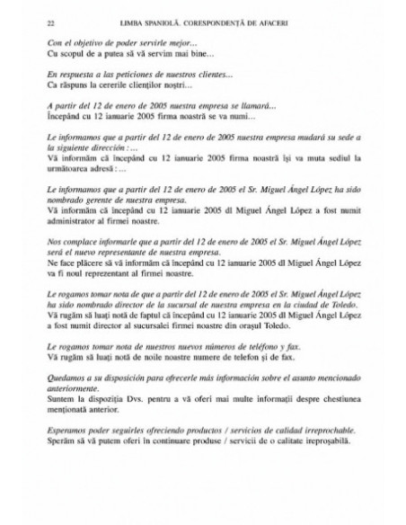 Limba spaniolă. Corespondență de afaceri