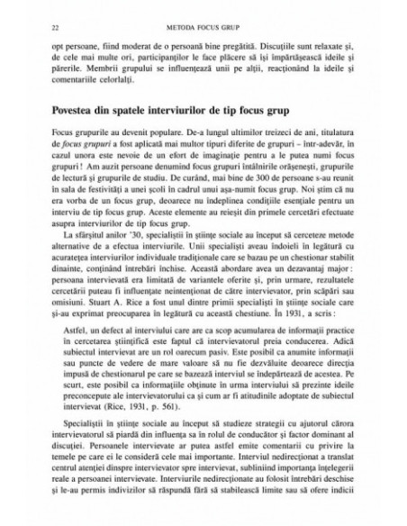 Metoda focus grup. Ghid practic pentru cercetarea aplicată