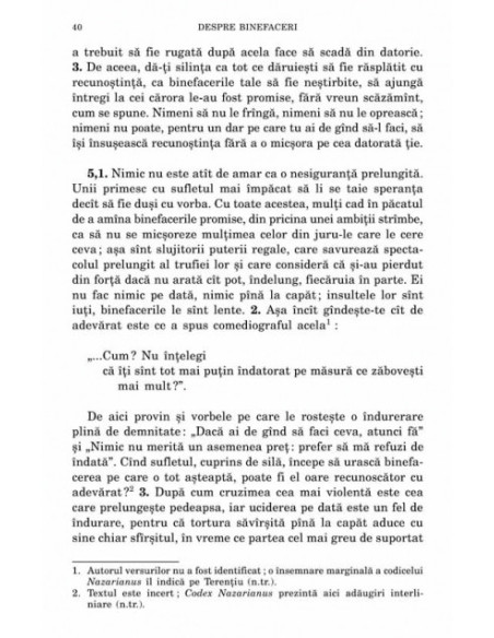 Despre binefaceri • Despre îngăduinţă