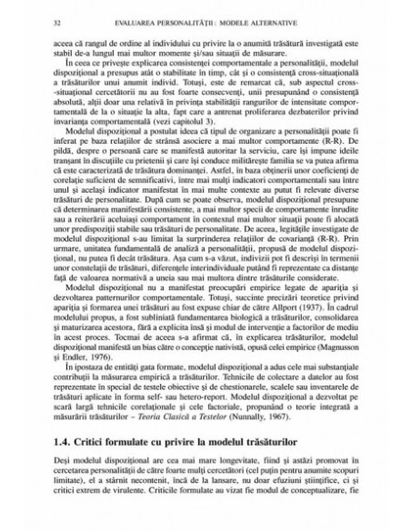 Evaluarea personalității. Modele alternative