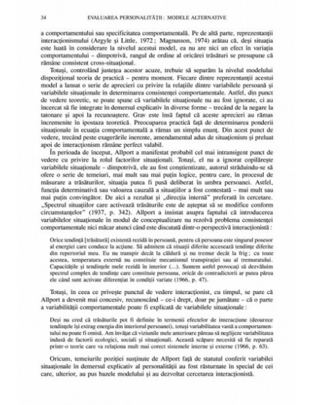 Evaluarea personalității. Modele alternative