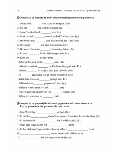 Limba germană. Exerciții de gramatică...
