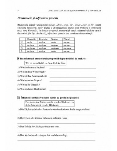 Limba germană. Exerciții de gramatică...