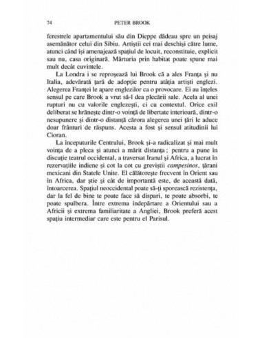 Peter Brook. Spre teatrul formelor... Peter Brook. Spre teatrul formelor...