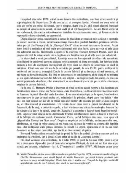 Lupta mea pentru sindicate libere în România. Terorismul politic organizat de statul comunist