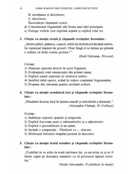 Limba română prin exerciții, compuneri și teste. Repere teoretice și aplicații pentru clasele a IV-a si a V-a