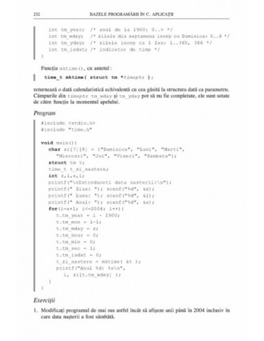 Bazele programării în C. Aplicații