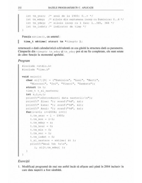 Bazele programării în C. Aplicații