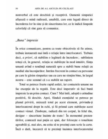 Arta de a-l asculta pe celălalt. 