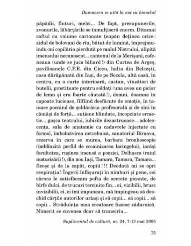 Dumnezeu se uită la noi cu binoclul