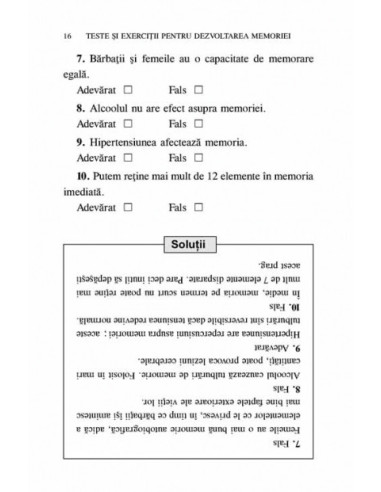 Teste şi exerciţii pentru dezvoltarea... Teste şi exerciţii pentru dezvoltarea...