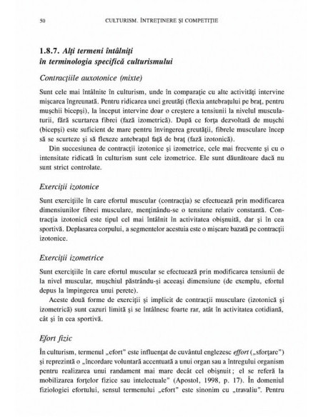 Culturism. Întreținere și competiție