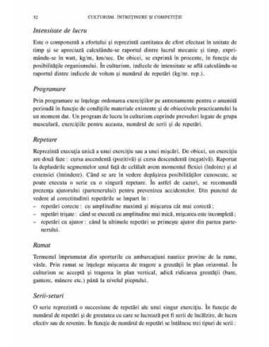 Culturism. Întreținere și competiție