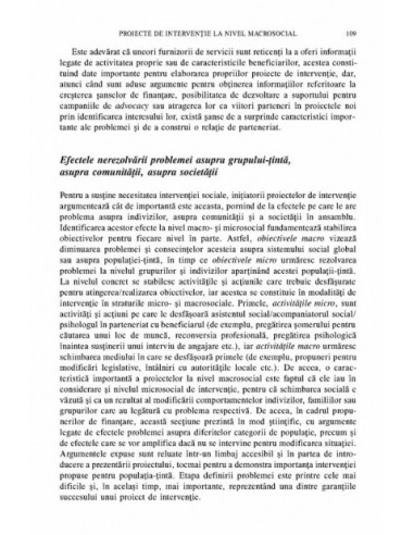 Proiectul de intervenție în asistența...