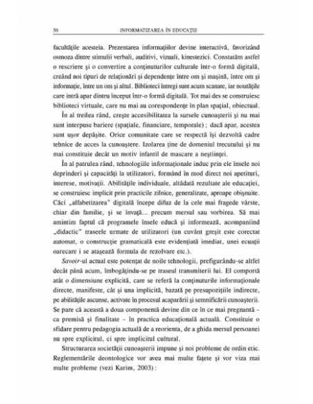 Informatizarea în educație. Aspecte ale virtualizării formării