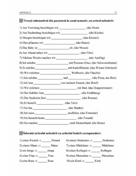 Limba germană. Exerciții de gramatică și vocabular