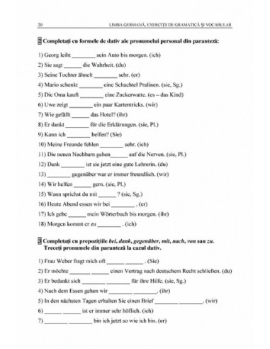 Limba germană. Exerciții de gramatică...