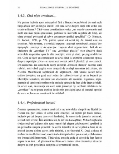 Jurnalismul cultural și de opinie Jurnalismul cultural și de opinie