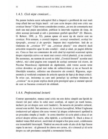 Jurnalismul cultural și de opinie