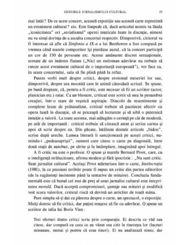 Jurnalismul cultural și de opinie Jurnalismul cultural și de opinie