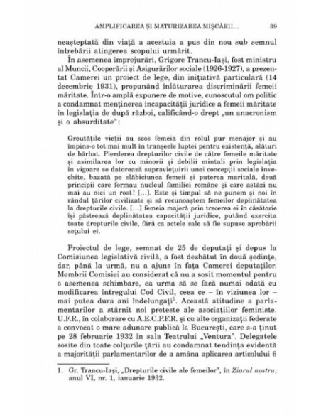 Din istoria feminismului românesc. Studiu și antologie de texte (1929-1948)