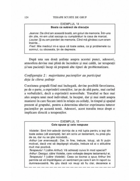 Terapii scurte de grup. Comportamente și ilustrări clinice