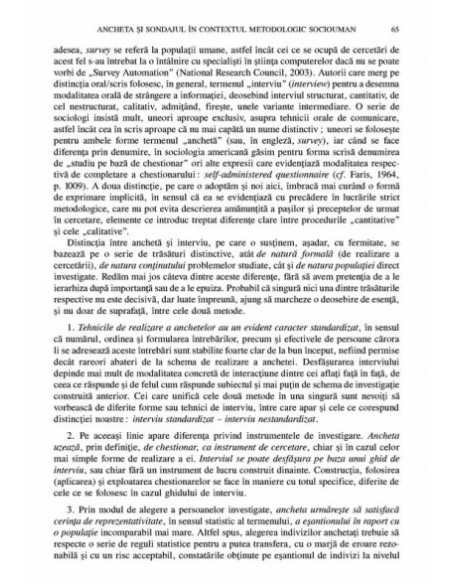 Ancheta sociologică și sondajul de opinie. Teorie și practică