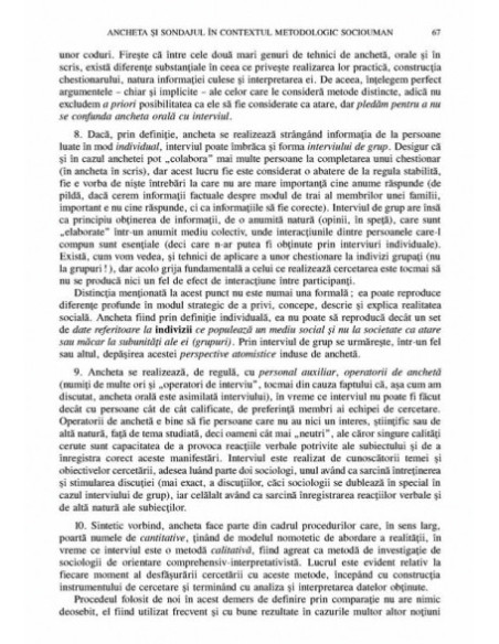 Ancheta sociologică și sondajul de opinie. Teorie și practică