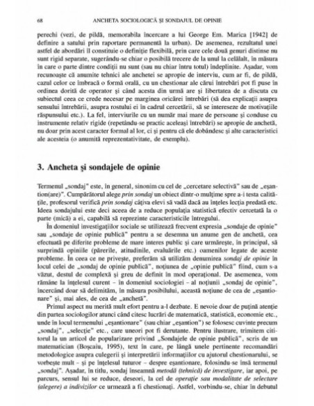 Ancheta sociologică și sondajul de opinie. Teorie și practică