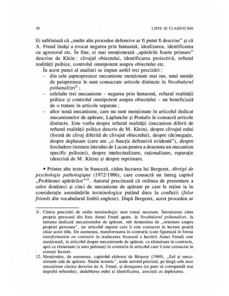 Mecanismele de apărare. Teorie și aspecte clinice