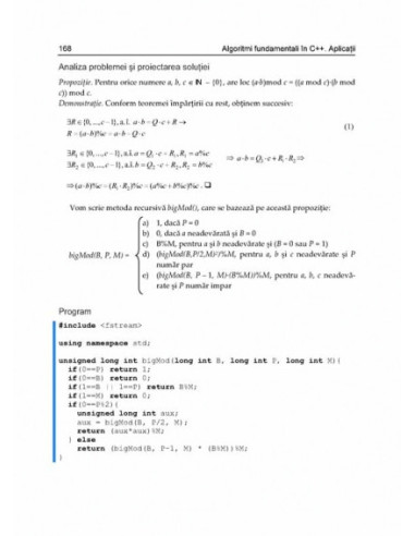 Algoritmi fundamentali în C++. Aplicații