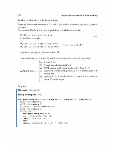 Algoritmi fundamentali în C++. Aplicații