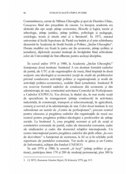 Intelectualii în cîmpul puterii. Morfologii şi traiectorii sociale